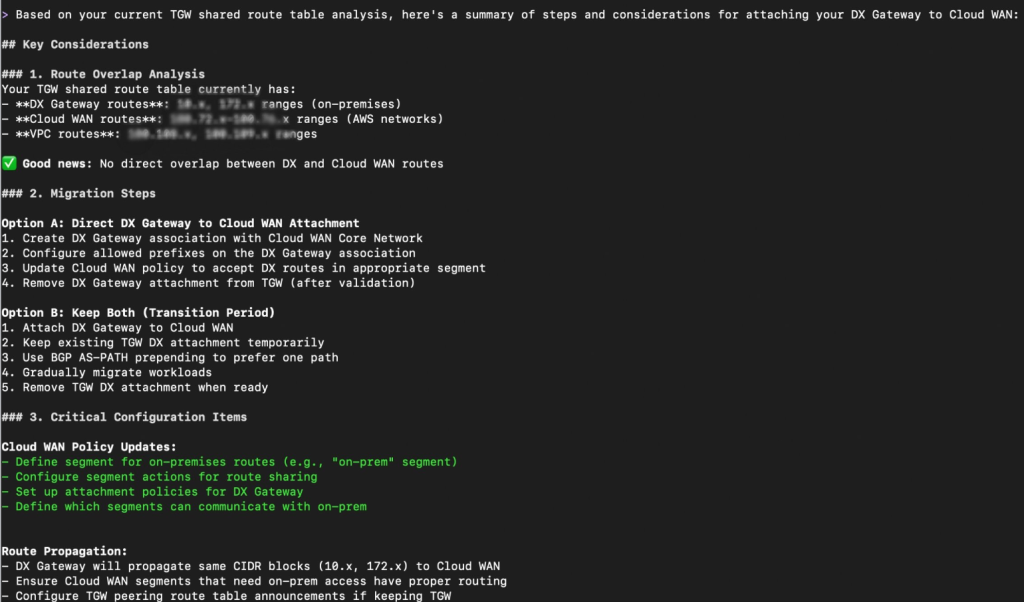 MCP Server guidance on AWS Direct Connect Gateway attachment to AWS Cloud WAN